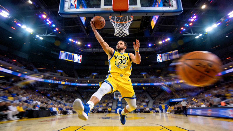 NBA金州勇士队斯蒂芬库里投三分球瞬间 - 美国职业篮球联赛
